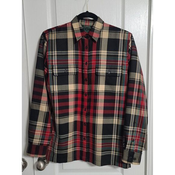 Lauren Ralph Lauren Button Down Wool Shirt size Small‎ - Picture 1 of 12